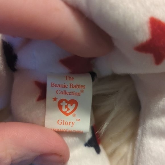 TY GLORY Beanie Baby - RARE - 1997 Hang Tag 1998 Tush Tag Americana Bear - Picture 8 of 9